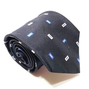 Brooks Brothers Makers Necktie Black Geometric Pattern Silk Neck Tie 57x3.75"